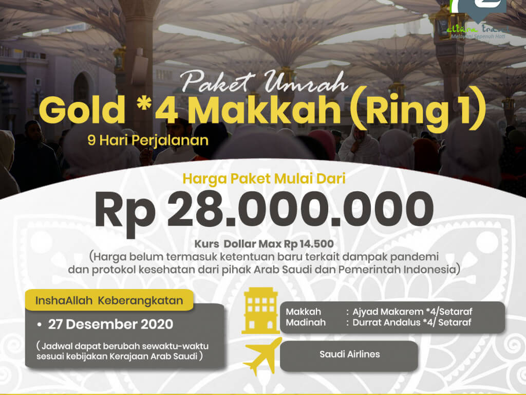 High Season Paket Umrah Gold 4 Makkah Ring 1 27 Desember