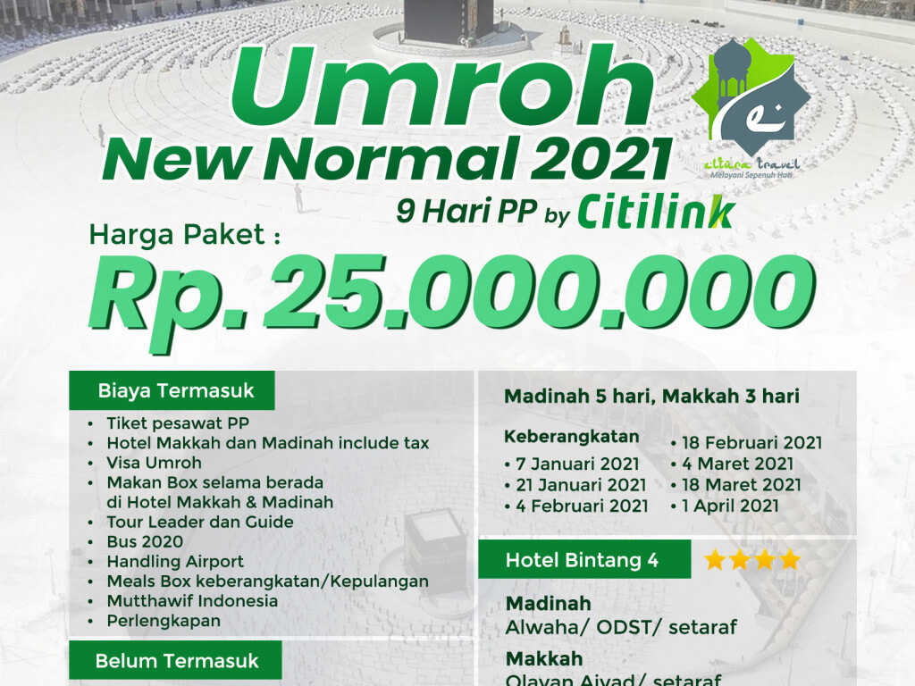 Umrah New Normal 2021 9 Hari PP