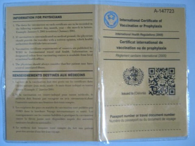 Buku Kuning atau ICV (International Certificate of Vacination)